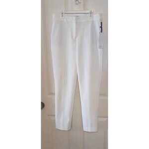Nicole Miller Nwt Womens White Lined Dress Pants Mid Rise. Size 8 . B64